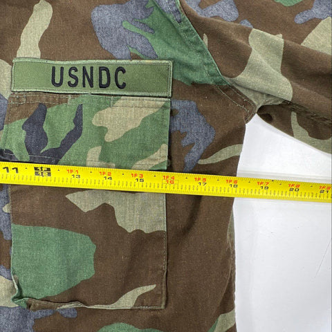 Vintage 80s US Army BDU Combat Jacket Woodland Camo USNDC Men's Small Regular