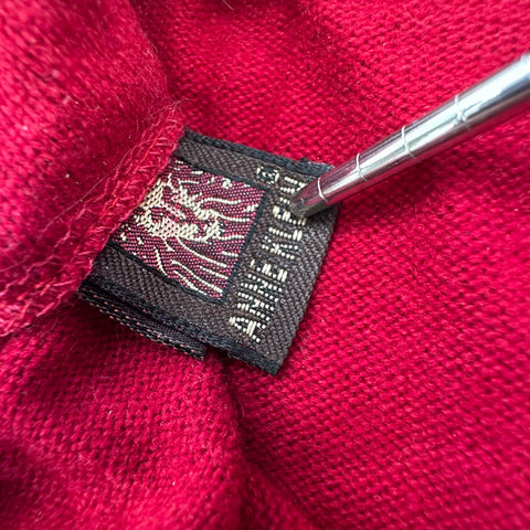 Vintage 80s Anne Klein Red 1/4 Zip Knit Top Shoulder Pads ILGWU USA Sz S