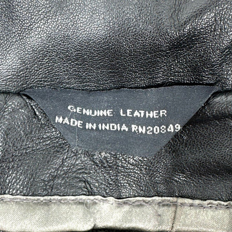Vintage 90s L.A. Leather California Black Genuine Leather Car Coat Jacket Sz XL