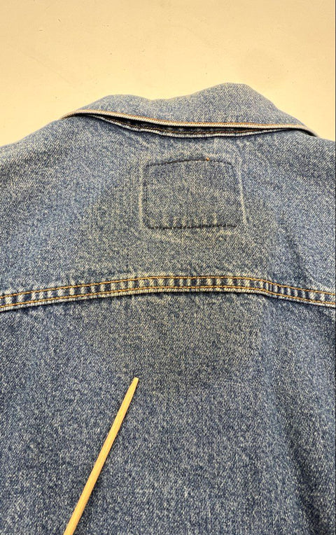 Levi Strauss Signature Men's Blue Denim Trucker Jacket 100% Cotton Sz L