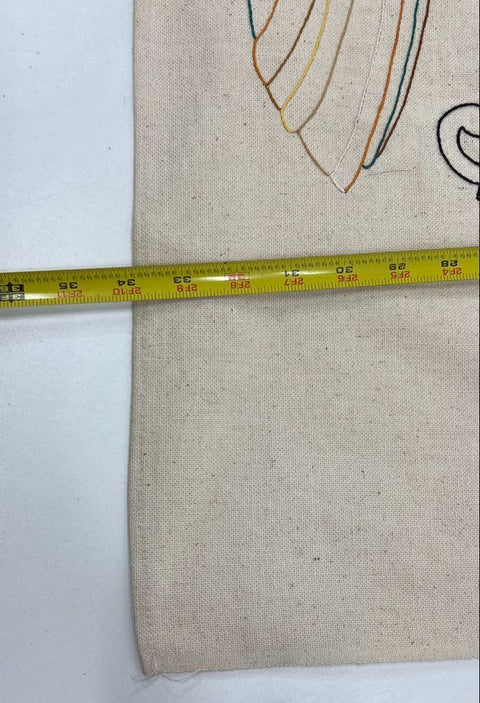 Large Vintage Unfinished Embroidery Crewel Project Tapestry Wall Hanging Floral