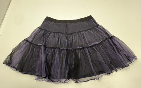 Vintage Y2K Tripp NYC Women's Purple Black Tiered Mesh Goth Mini Skirt Sz 18