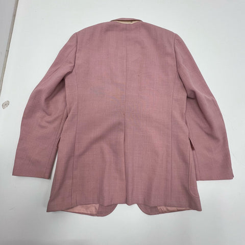 Vintage 80s Stanley Blacker Pink Patch Pocket Blazer Sport Coat Made in USA