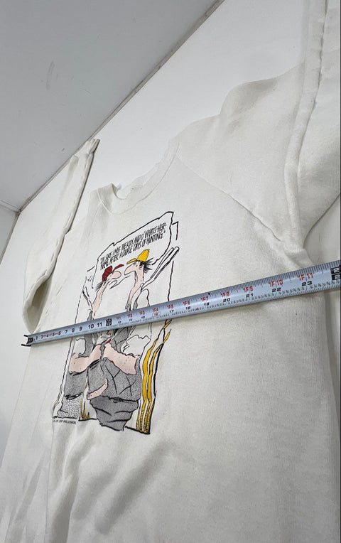 Vintage 80s Life on the Wild Side Hunting Cartoon Raglan Sweatshirt Sz XL