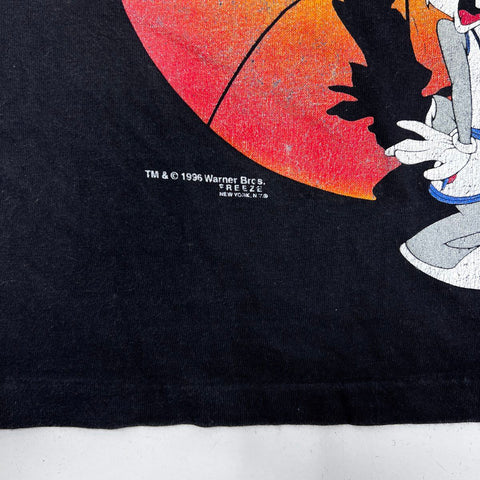 Vintage 1996 Space Jam Movie Promo T-Shirt Bugs Bunny Single Stitch Kids Sz L