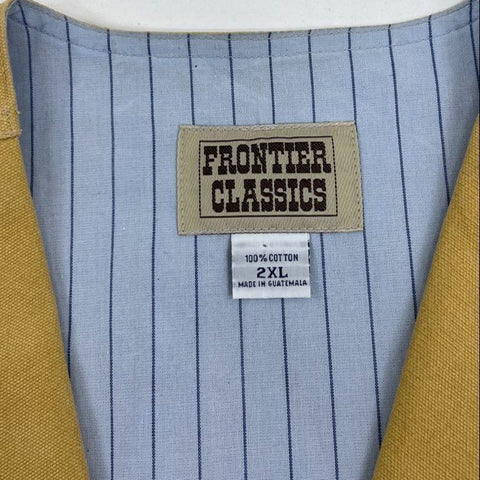 Frontier Classics Tan Embroidered Singenden Wanderer Vest Waistcoat Men's 2XL