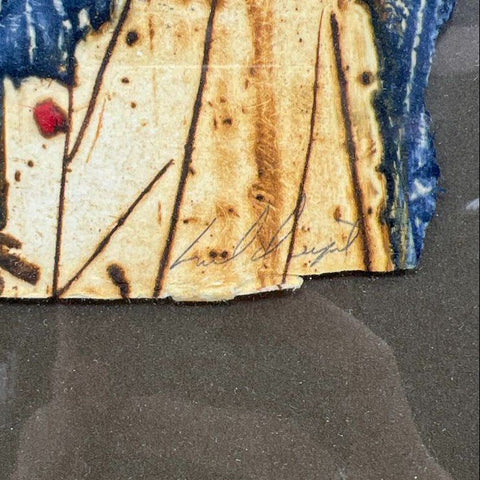 Lil Dept Signed Abstract Print 100/100 Handmade Paper Mixed Media Framed 28x26