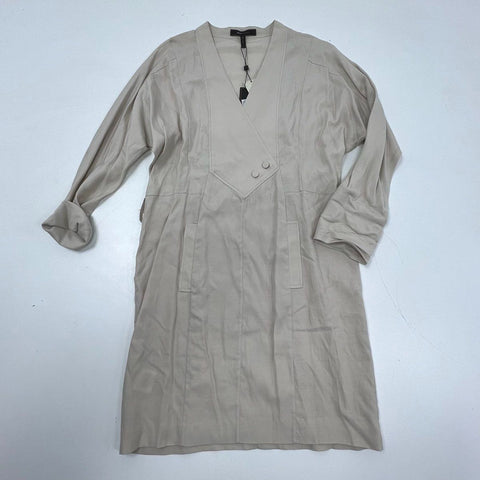 BCBGMAXAZRIA Women's Oyster Helena The Dropped Lapel Dress Size XS NWT