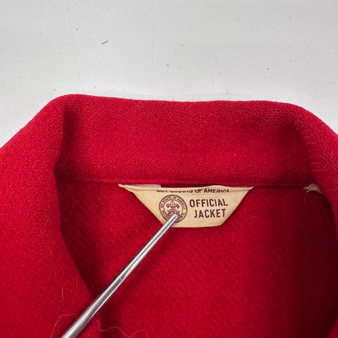 Vintage 60s Boy Scouts of America Red Wool Jac-Shirt Official Jacket Sz 16-18