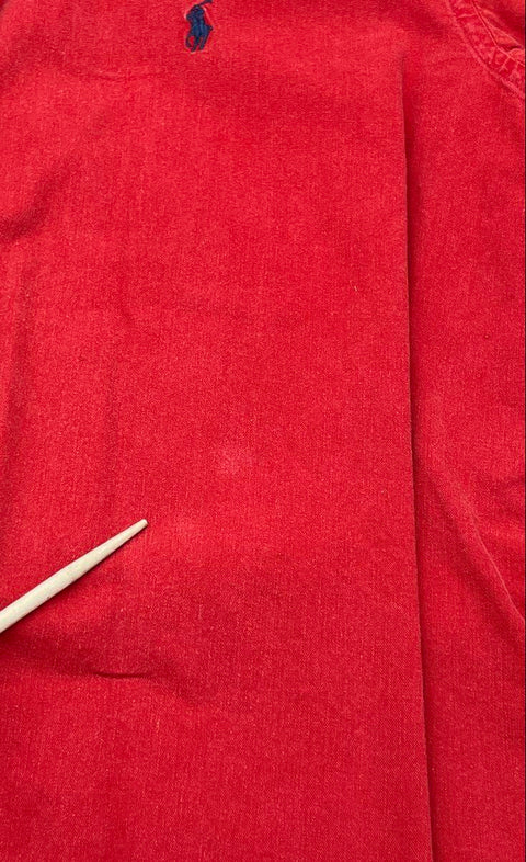 Vintage 90s Ralph Lauren Men's Red Cotton Button Down Shirt Made in USA Sz L