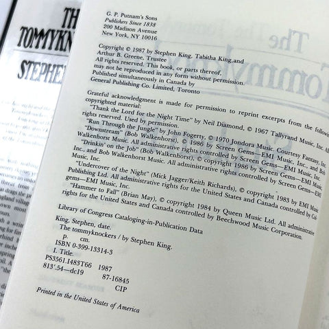 Vintage 1987 Stephen King The Tommyknockers First Edition Hardcover Book DJ