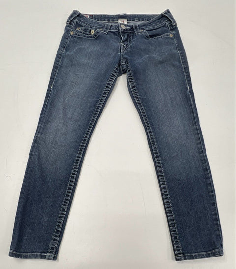 True Religion Women's Stella Low Rise Skinny Jeans Blue Sz 28 Made in USA