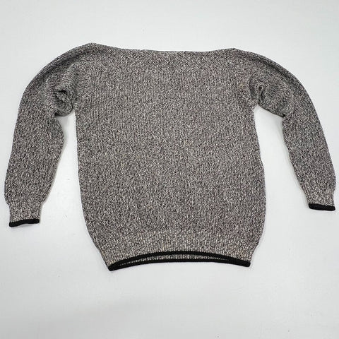 St. Johns Bay NWT Vintage 90s Knit V-Neck Sweater Black White Men's Size MT