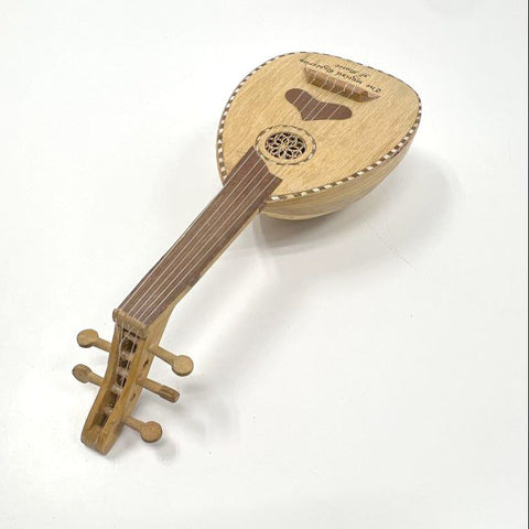 Vintage 5-String Miniature Oud Bowl Back Lute Instrument 19-Inch Stave Back