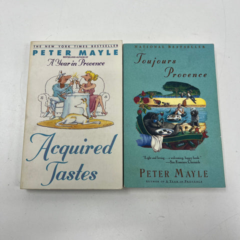 Peter Mayle Signed Book Lot Toujours Provence & Acquired Tastes Autographed 1996