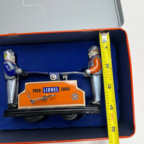 2000 Schylling Lionel 100th Anniversary Tin Hand Car Wind-Up Toy CIB Working