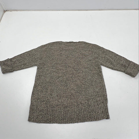 J. Jill Women's Mushroom Multi Cotton Blend Marled Knit Boxy Sweater Sz L NWT