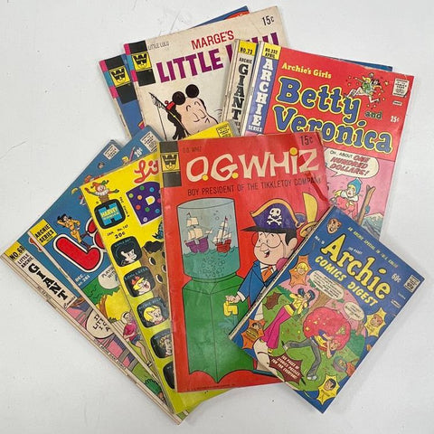 Vintage 70s Comic Book Lot of 13 Archie Little Lulu Pebbles Gold Key Dell