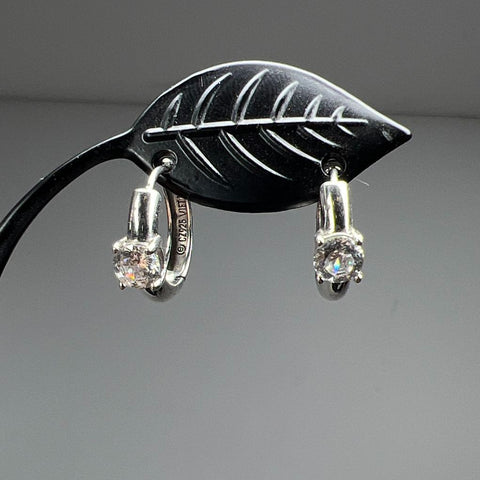 925 Sterling Silver Clear Stone Earrings 15.23g
