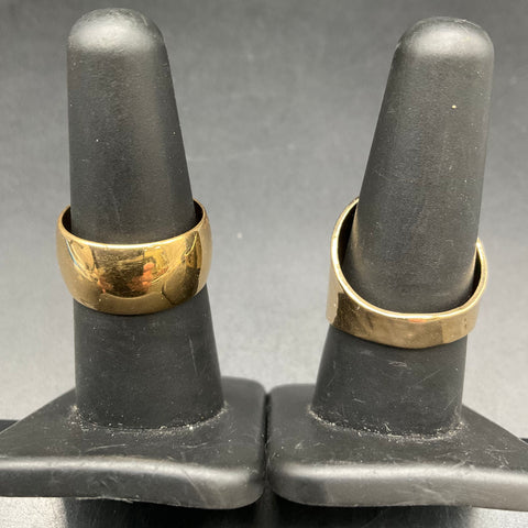 Park Lane Gold Tone Rings Lot of 2 Hammered & Domed Costume Jewelry Sizes 6.5 8