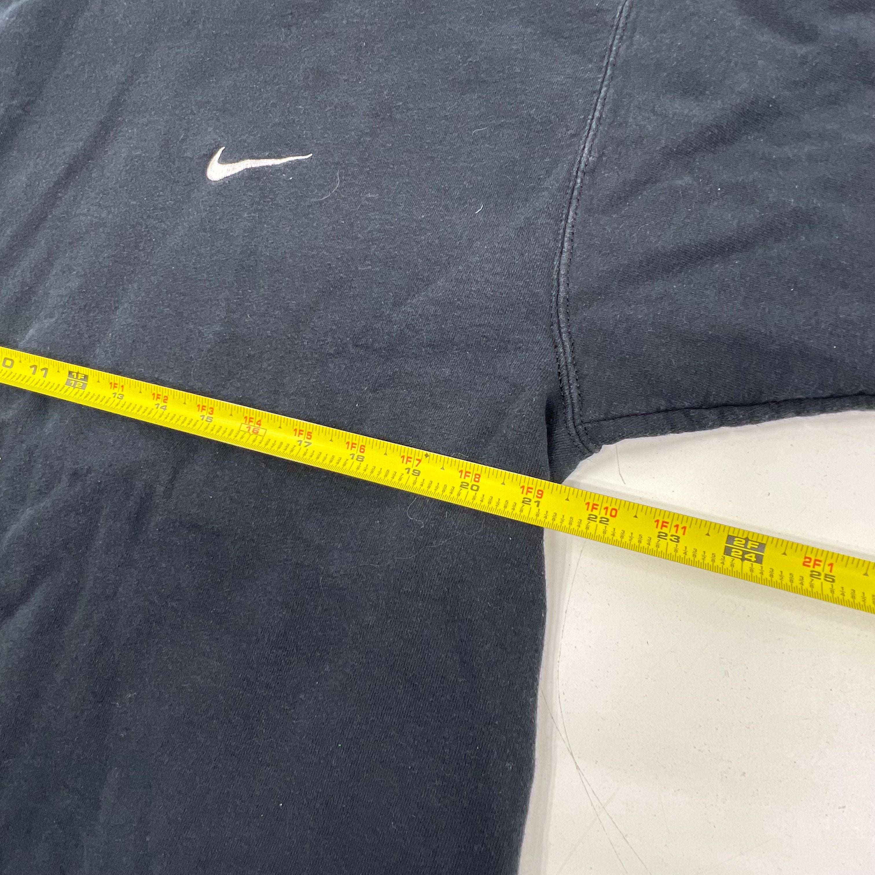 Vintage 90s Nike Black Mock Neck Swoosh Sweatshirt Made in USA Men's Size L
