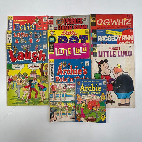 Vintage 70s Comic Book Lot of 13 Archie Little Lulu Pebbles Gold Key Dell
