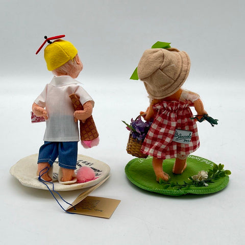 Annalee Doll Society Lot 2 Piece 1993 10th Anniversary and 1996-97 Logo Kid
