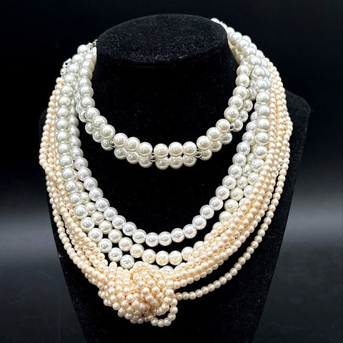 Talbots & Unbranded Faux Pearl Costume Jewelry Lot Necklaces Bracelets 10pc
