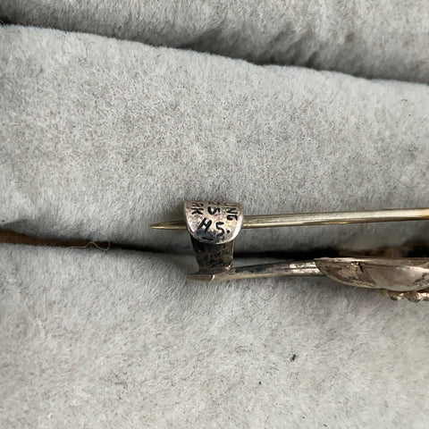 Vintage HS Denmark Sterling Silver 925 Clover Flower Pin Brooch 2.05g