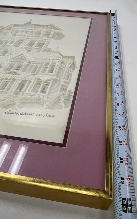 Debbie Patrick Dimensional Designs Victorian Houses 24x18 Signed Art 1565/1750