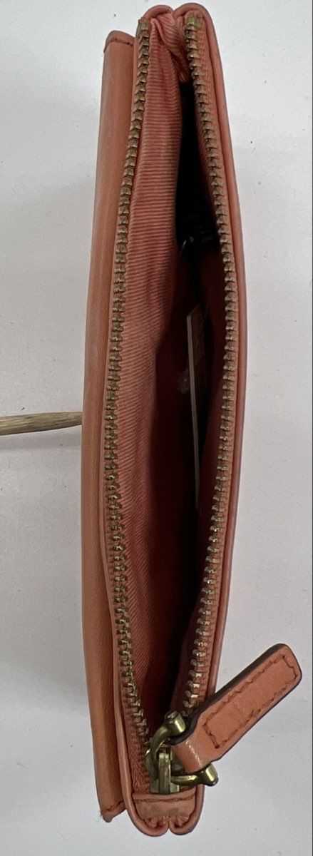 Fossil Leather Zip Around Wallets Black Tan Orange Lot of 3