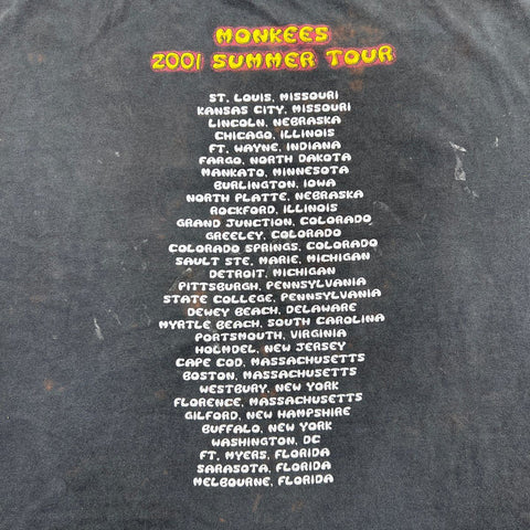 Vintage 2001 The Monkees Summer Tour Shirt Double Stitch Delta Pro Weight Sz XL
