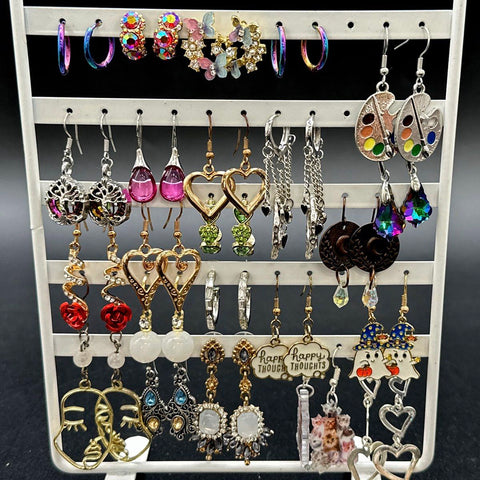 Whimsical & Novelty Fashion Earrings Lot 30+ Pairs Gummy Bear Snake Boho Dangles