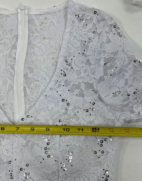 Lot of 3 La Scala Sequin Lace Bodice Long Sleeve Maxi Gown Formal Dress NWT