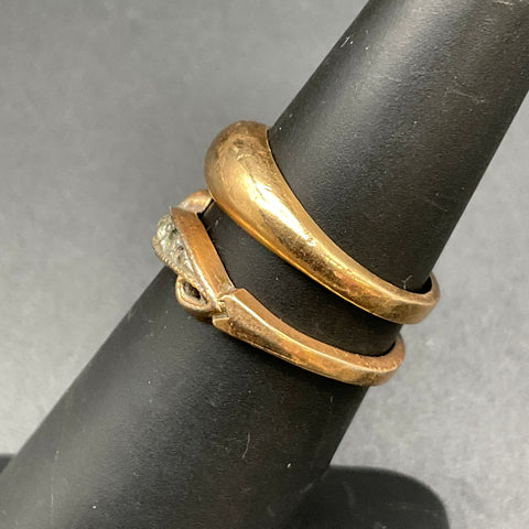 2 Vintage 10K Gold Filled Rings Size 4.75 & 6.25 Tapered Band Stone Lot