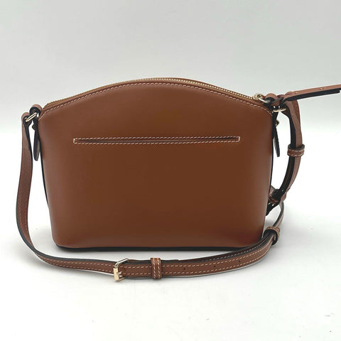 Dooney & Bourke Brown Leather Small Domed Crossbody Bag Gold Hardware