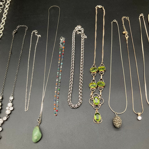 Fashion Jewelry Lot of 11 Vintage and Modern Necklaces Pendants Bracelets