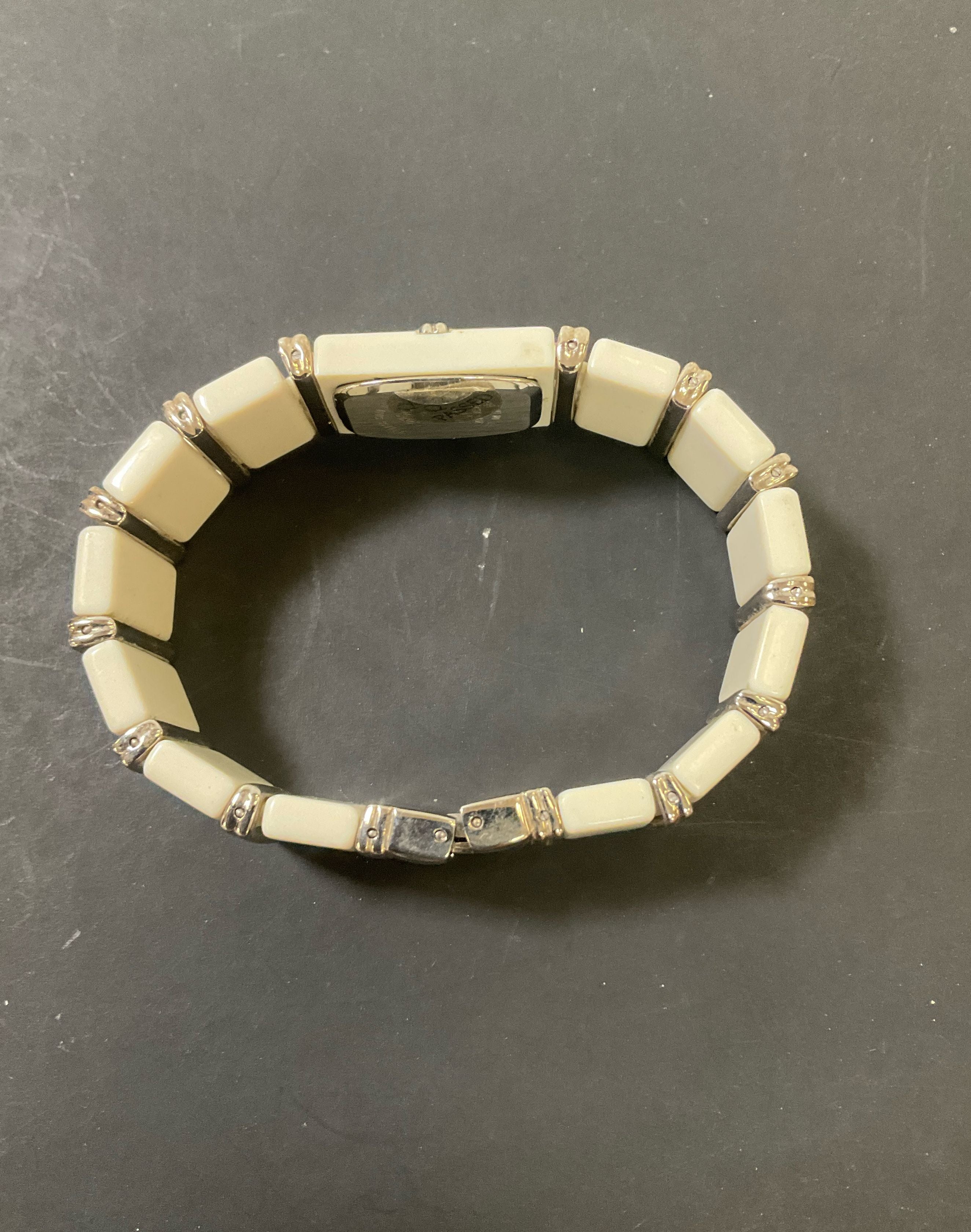 Vintage Alto Women's White Rectangular Bracelet Style Watch Untested