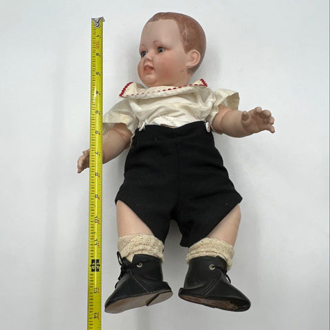 Vintage K & H Porcelain Boy Doll Sailor Outfit 17 Inch Parts Repair Shards