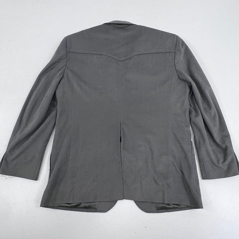 Circle S Men's Gray Western Ranch Blazer Jacket Perforated Yoke USA Sz 46R