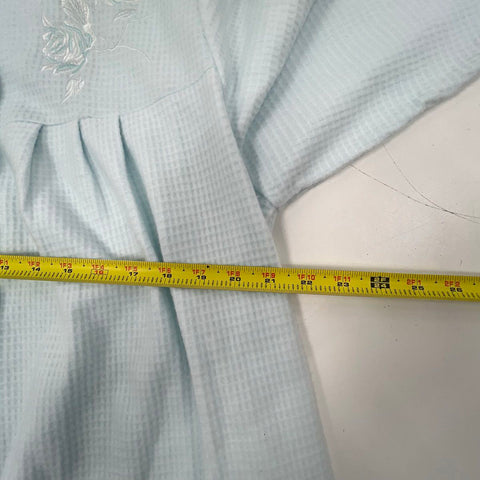 Miss Elaine Women's Robe Duster Lot of 2 Pink Blue Waffle Knit Embroidered M