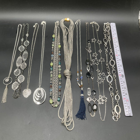 Lia Sophia Liz Claiborne Ann Taylor Jewelry Lot 10 Necklaces Silver Gold Tone