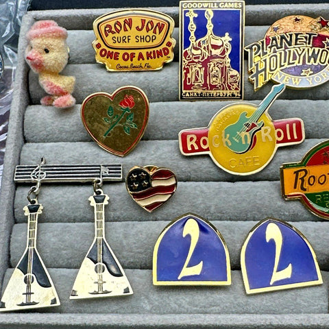 Vintage Lapel Pin Lot 37pc Hard Rock Cafe Olympics Planet Hollywood Disney 90s
