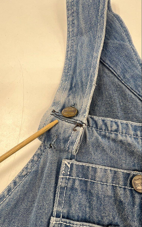 Vintage 90s Big Smith Denim Bib Overalls Indigo Workwear Sz 50x28