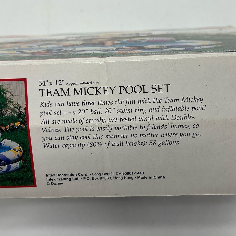 IOB Vintage Disney Blow Up Kids Pool Team Mickey 54"x12" POOL ONLY - USED