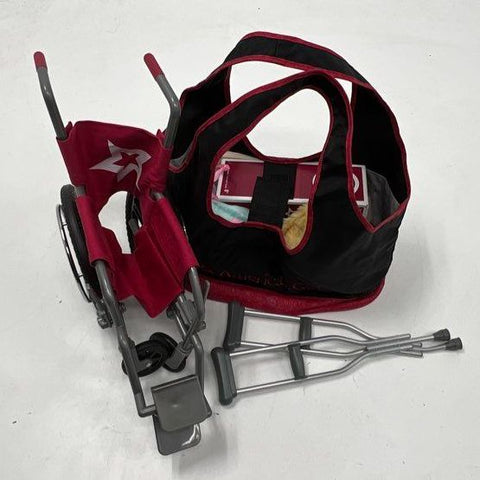 American Girl Doll Accessories Lot Wheelchair Crutches Clothes Pets Mini Doll