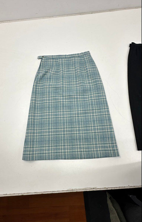Vintage Pendleton Women's Wool Skirt Lot 3pc Plaid Tartan Solid Black Sz 8