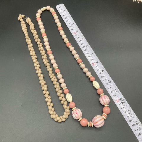 Blush Pink Taupe Jewelry Lot Faux Pearl Tassel Necklaces Earrings 10 Pc