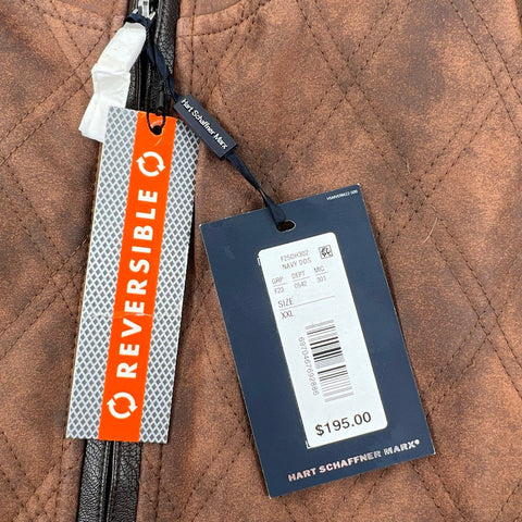 Hart Schaffner Marx Men's Reversible Vest Brown Navy Quilted NWT XXL