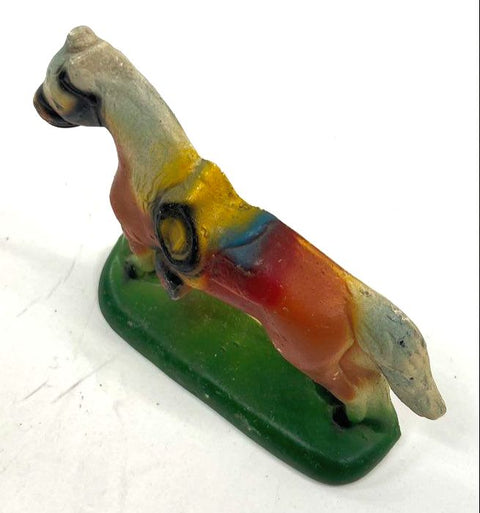 Vintage Chalkware Horse Figurine Carnival Prize Mid-Century Folk Art 6-Inch